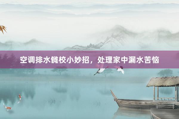 空调排水雠校小妙招，处理家中漏水苦恼